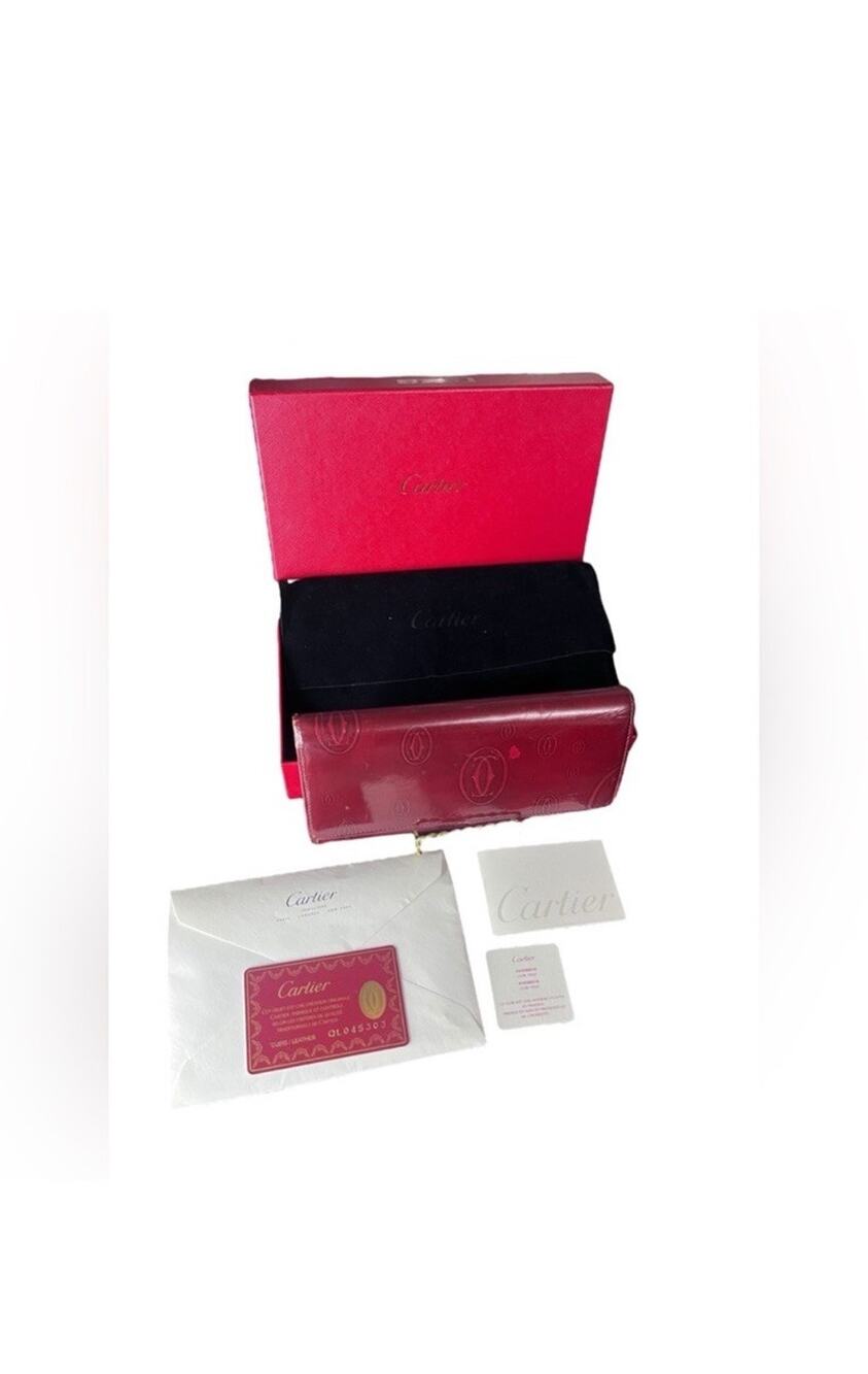 Cartier Happy Birthday Wallet Bordeaux Leather Vintage France Box Authenticity